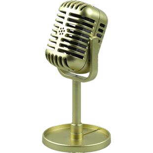 传声者 麦克风道具复古话筒桌面摆件拍照直播麦克风落地三脚架0
