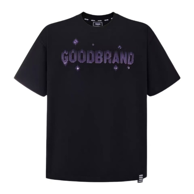 GOODBRAND 2026SS新款紫色流行牙签印星钻高级感短袖T恤 男女同款