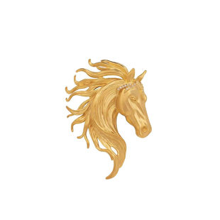 马到成功精致骏马胸针高级感气质胸花马元素饰品新年礼物西装配饰