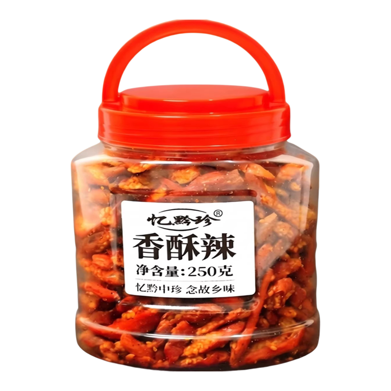 贵州特产忆黔珍香酥辣脆辣椒下酒菜香辣脆休闲零食小吃芝特辣椒丝