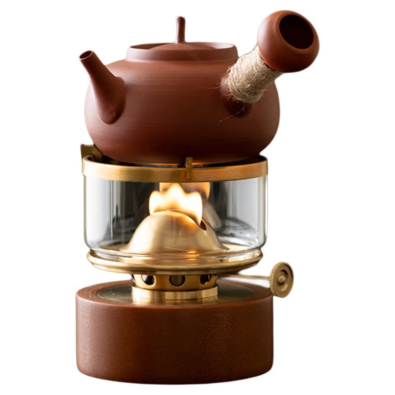黄铜电木空气灯煮茶炉家用煮茶壶酒精炉煤油灯茶炉户外烧水煮茶器