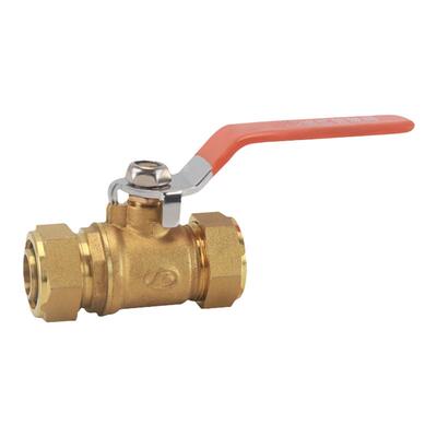 左圆右方黄铜卡套式铝塑管球阀