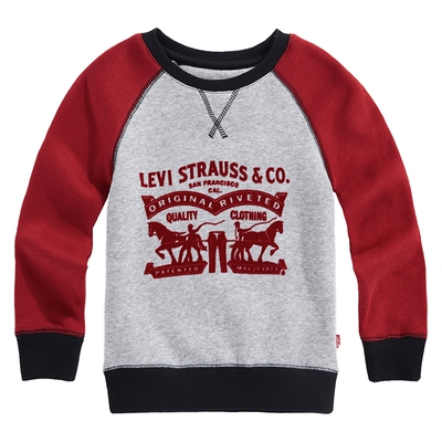 Levis李维斯儿童男童卫衣2026秋装新款儿童加厚长袖打底衫上衣女
