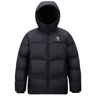 骆驼男装羽绒服男冬季2025新款加绒加厚连帽保暖短款面包服外套