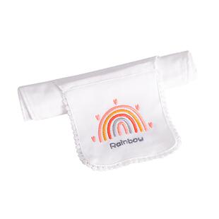 宝宝吸汗巾婴儿童纯棉隔汗巾幼儿园可绣名字男女童大号全棉垫背巾