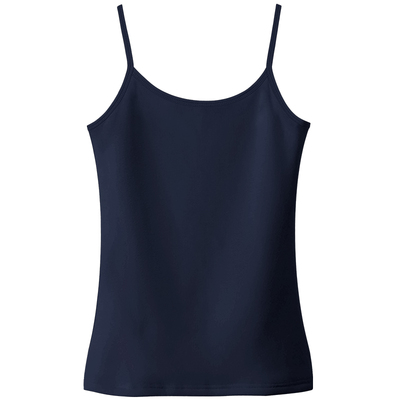 藏蓝色纯棉小吊带背心女大码内搭