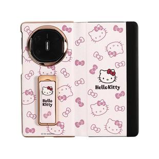 凯蒂猫适用华为x6手机壳x7新款matex5典藏版matex6高档皮革x5免翻盖接听mate腕带指环带支架全包防摔x3外壳女