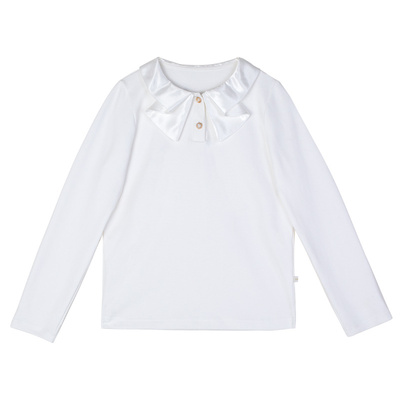 女童打底衫蝴蝶结领t恤