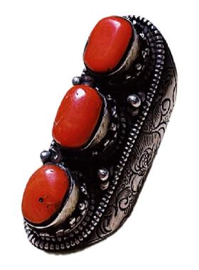 承李李原创设计藏传有机红宝老银