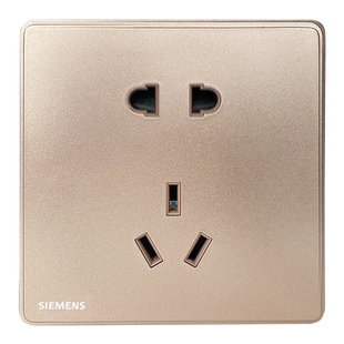 西门子开关插座86型家用睿致玫瑰金大面板五孔插座开关面板套餐