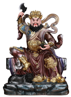 山神爷神像坐山虎骑山君家用寺庙佛堂供奉土地像体真身树脂摆件像