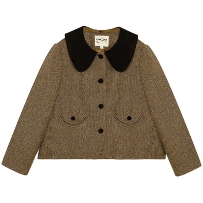 omont蛋挞家复古短短外套