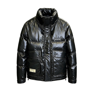 立领羽绒服男款冬季潮流皮衣痞帅气休闲棉服棉衣潮牌加厚工装外套