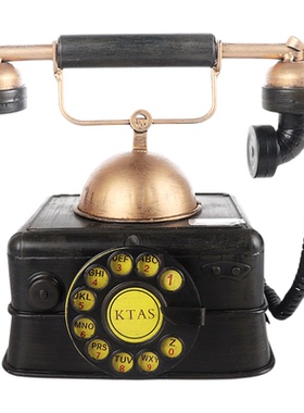 复古电话机摆件转盘座机老物件