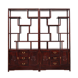红木博古架国标红木家具阔叶黄檀多宝阁印尼黑酸枝古董架展示架