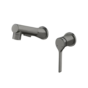 高背浴室柜一体盆铜抽拉面盆龙头分体式入柜子墙冷热洗手盆水龙头