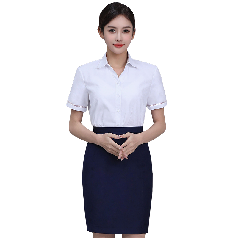 纯岚夏季短袖联通工作服工装女裙