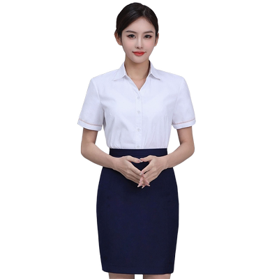 纯岚夏季短袖联通工作服工装女裙