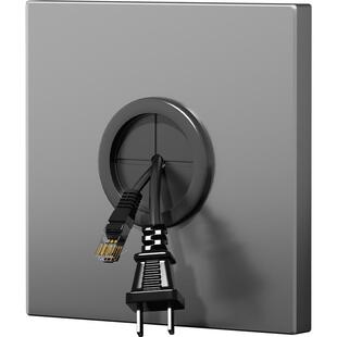 86型插座出线孔洞橡胶网线遮盖面板有孔白色遮丑遮洞开关装饰盖板