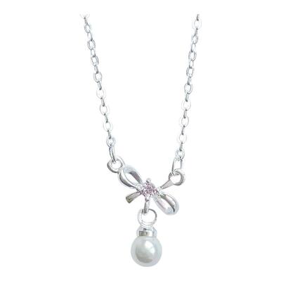 ParanoidPuppy蝴蝶结粉钻项链