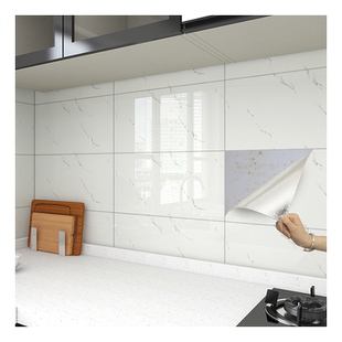 厨房防油贴纸防火耐高温加厚铝塑板自粘墙贴防水防潮墙面瓷砖贴纸