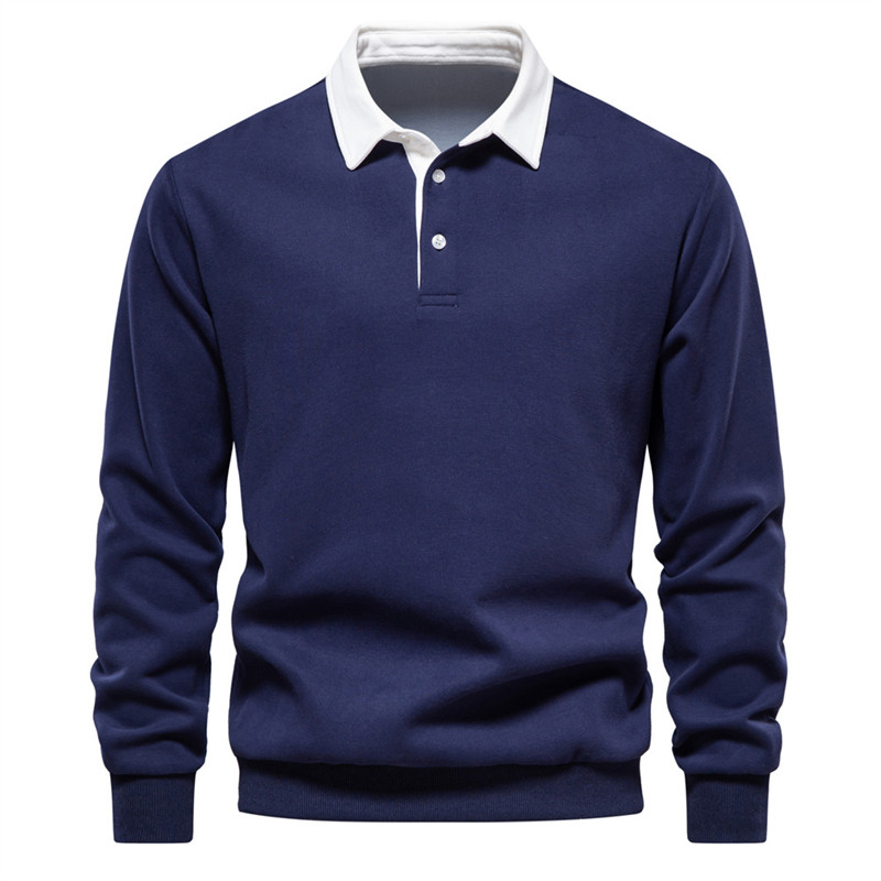 Men's POLO T-shirt 长袖Polo领卫衣潮流欧码男装休闲百搭卫衣