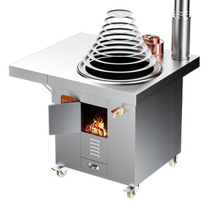 旺柴304不锈钢锅圈款柴火灶家用农村烧木柴无烟大锅台特厚土灶台