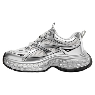 【清仓款】Nine West/玖熙春休闲鞋圆头系带银色时尚百搭通勤女鞋