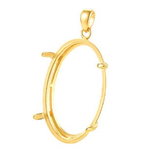 925纯银吊坠空托女6*8*10*15*20镀18K金蜜蜡吊坠托5*7*9*10*14*18