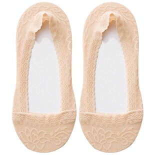 袜底女纯棉浅口隐形袜夏季浅口隐形蕾丝女袜女船袜冰丝袜硅胶防滑