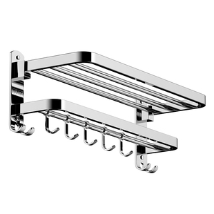 304不锈钢折叠毛巾架免打孔浴巾架卫生间浴室厕所毛巾挂架置物架