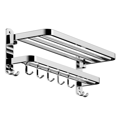 304不锈钢折叠毛巾架免打孔浴巾架卫生间浴室厕所毛巾挂架置物架