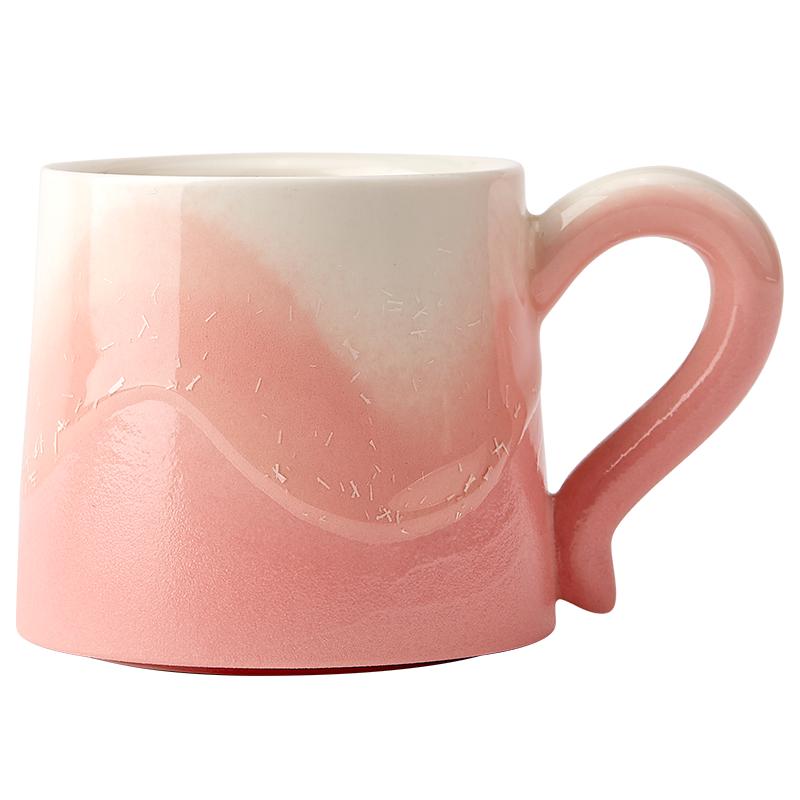 象上琥珀粉浓缩咖啡杯80ml小众设计师款高级感马克杯陶瓷咖啡杯子