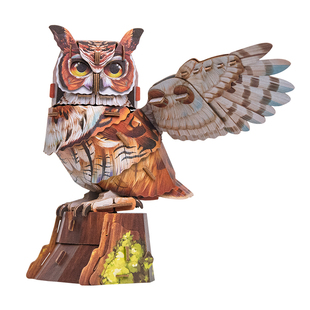 中国国家地理博物文创梦巴格飞鸟集雕鸮发声拼插纸模玩具新年礼物