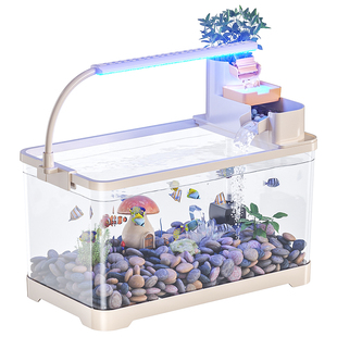 古法鱼缸2025新款小型客厅桌面生态造景过滤制氧一体机家用水族箱