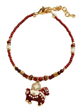 本命年红滴油马上有钱花锁骨链