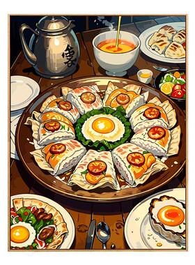 治愈系世界美食diy数字油画