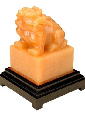 天然玉石黄玉貔貅官印财帅印章钮