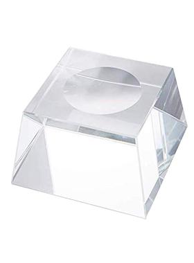 方块玻璃旋转透明凹槽水晶底座