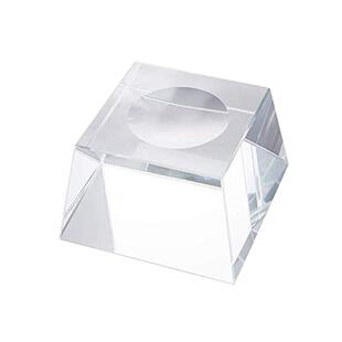 水晶底座球体托盘梯形方块玻璃底盘球配件托球旋转透明凹槽底盘