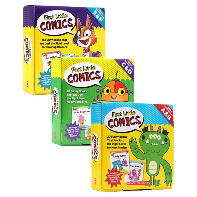 Scholastic学乐 家长阅读指导系列 英文原版First Little Comics Parent Pack Levels ABCDEF56册盒装 附CD贴纸 儿童启蒙图画绘本