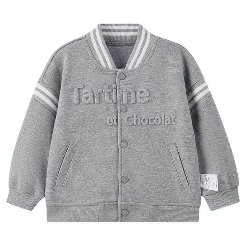 tartineetchocolat法国巧克力童装26春季新款男童条纹外套棒球服