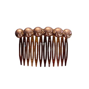 法式复古珠珠水钻发梳发夹女高端刘海夹前额碎发整理插梳一字边夹