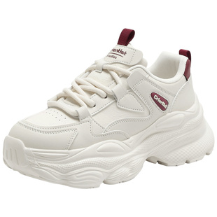 大东官方加绒厚底老爹鞋女款2026新款冬季白色休闲鞋小个子增高鞋