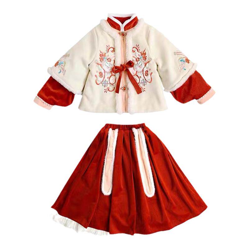 女童冬款春节拜年服宝宝新年唐装
