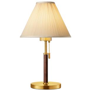 德国柏曼胡桃木台灯复古中古风轻奢高级氛围感卧室床头柜客厅灯具