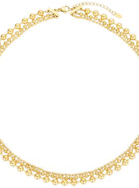 欧美时尚大气叠戴圆珠项链锁骨链