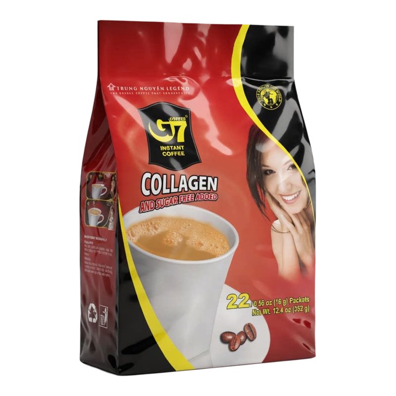 G7 COFFEE胶原蛋白咖啡352克16g*22提神养颜无糖独特口味浓郁香醇