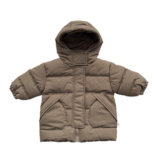 婴儿棉服冬季夹棉外套洋气男童连帽加厚中长款棉袄女宝宝保暖棉衣
