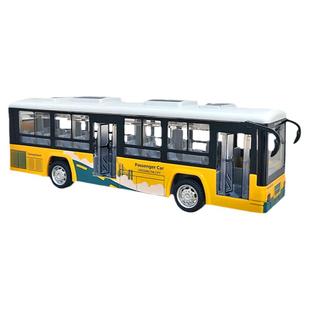 城市可开门公交巴士车旅游大巴公共汽车声光模型儿童金属客车玩具